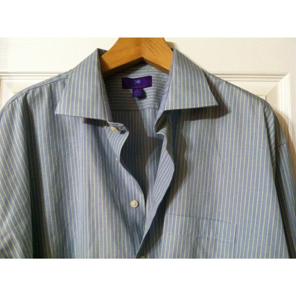 EGARA BIG&TALL MENS TEAL 100% EGYPTIAN COTTON DRESS SHIRT SLIM FIT SIZE:19/36-37 - Picture 2 of 5